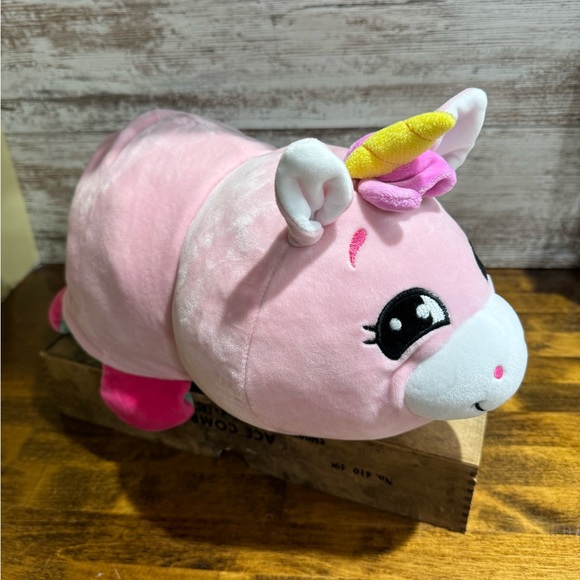 17 INCH Flip a Zoo Mushmillows  Plush Stuffed Animal Green Dragon Pink Unicorn - Picture 1 of 9